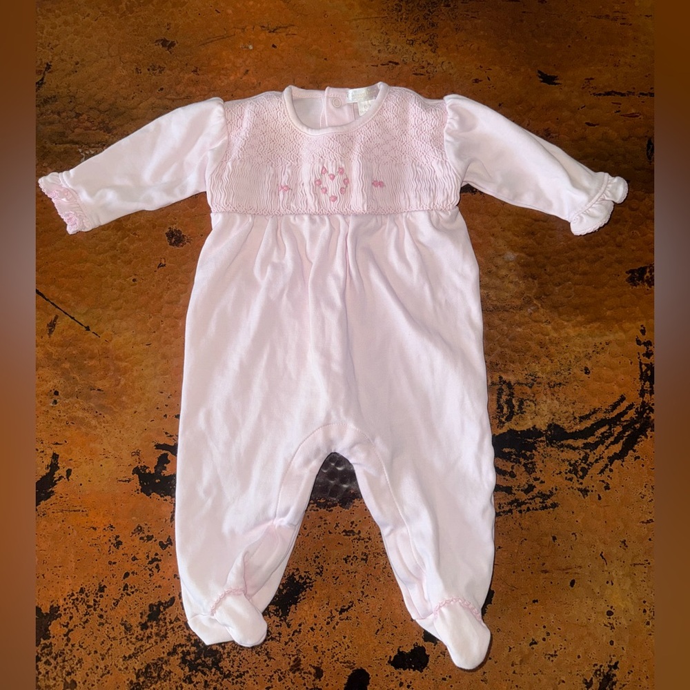 Kissy Kissy Pink Smocked Footie